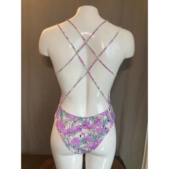 Rip Curl Womens Mai Tai Flamingo Cheeky One-Piece Swimsuit Purple Size X-Small - Picture 3 of 16